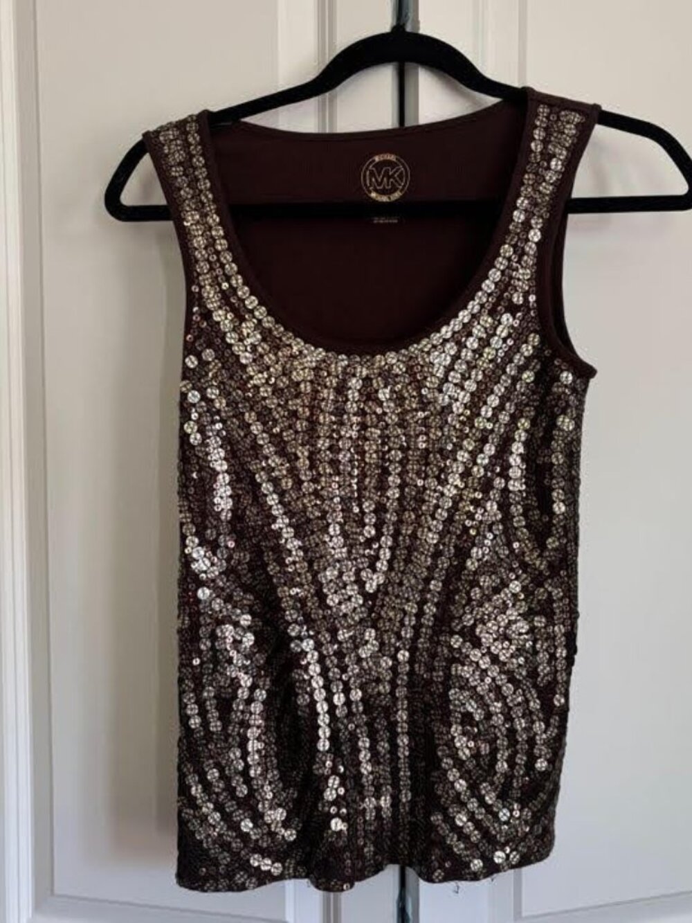 Michael Kors Brown and bronze sequin tank top - M